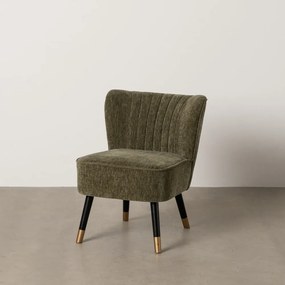 Zielony fotel z tkaniny szenilowej Glam – Ixia