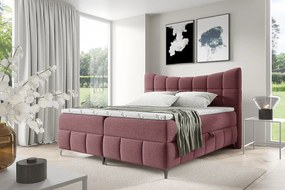 Różowe łóżko z pikowanym zagłówkiem 5 rozmiarów C3-H84