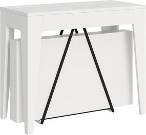 Konsola rozkładana 90x42/302 cm Zima frassino biała