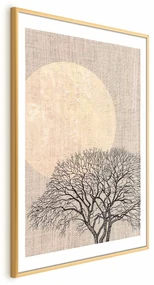 Plakat Poranna pełnia księżyca 40x60 cm z ramą złotą z marginesem ARTGEIST B
