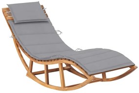 Jasnoszary jednoosobowy bujany leżak do ogrodu M2-M87