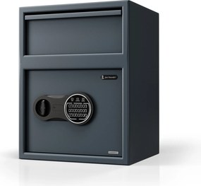 Sejf depozytowy z wrzutnią, elektroniczny zamek na kod, na pieniądze i dokumenty, 345x455x300 mm: CEDRIC