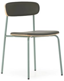 Ciemnozielone tapicerowane krzesła zestaw sztaplowane 2 szt. Saula – Marckeric