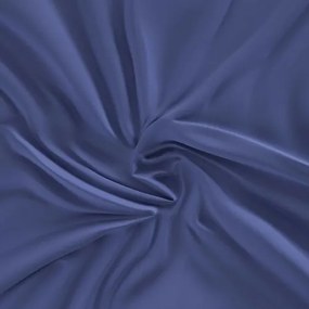 Kvalitex Prześcieradło satynowe z gumką ciemnoniebieski, 90 x 200 cm