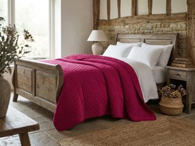 Aksamitna narzuta na łóżko ASTRALIA, ciemnoróżowa Rozmiar: 200 x 220 cm