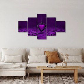 Obraz fioletowego serca (125x70 cm)