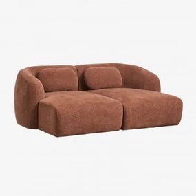 Sofa Modułowy Z Szezlongiem 2-częściowy Z Tkaniny Chenille Coquette Rdzawobrązowy Chenille - Sklum