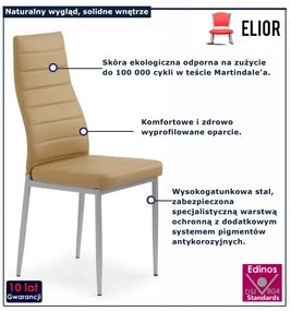 Tapicerowane Krzesło Metalowe Jasny Brąz X5 N1-H25