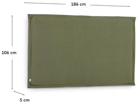 Zielony tapicerowany zagłówek 186x106 cm Tanit – Kave Home