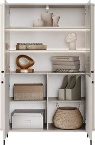 Witryna Vesper 103 cm czterodrzwiowa - kaszmir / czarne nogi