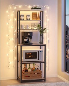 Półka kuchenna 40x60x167 cm greige cętkowana czarny atrament