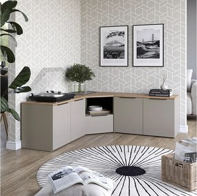 Ściana w salonie szary 68x68x50 wido