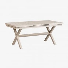 Prostokątny Stół Ogrodowy 180-240x90 Cm Rozkładany Z Aluminium Karena Kremowa Tapioca & 180 - 240 X 90 Cm - Sklum