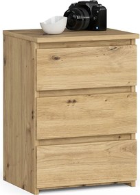 Szafka nocna AKORD CL3 Dąb Artisan 40 cm 3 szuflady kolor Dąb Artisan mat 40x35x57 cm