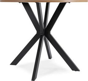 Stół Okrągły LAUREN 80 cm Dąb Złoty/Czarny Loft
