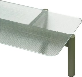 Zielony stolik ze szklanym blatem 55x105 cm Kob – noo.ma