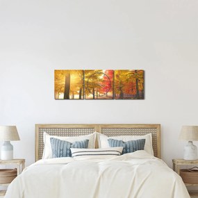 Obraz jesiennych drzew (z zegarem) (90x30 cm)