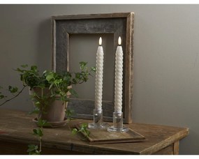 Zestaw 2 beżowych woskowych świec LED Star Trading Flamme Swirl Antique, wys. 25 cm