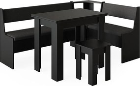 Grupa ławek narożnych czarny 180x120x80 roman