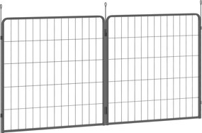 PawHut Zestaw 2 paneli rozszerzających dla kojca dla szczeniąt, Panele ogrodzeniowe, Plac zabaw dla zwierząt, Kojec dla psów ze stali, Czarny