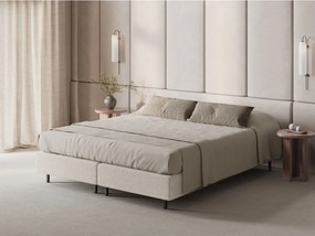 Kremowe tapicerowane łóżko jednoosobowe bez zagłówka 90x200 cm Whale – Micadoni