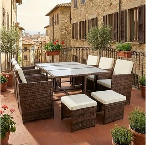 Zestaw mebli ogrodowych Raloso Brązowy W. 74 x S. 170 x G. 110 cm