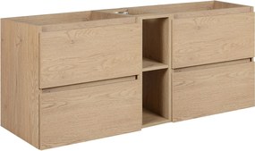 Meble łazienkowe 140 cm (2 X 60 + 20), Kolor: Jasny Dąb, 140 x 60,7 x 46 cm