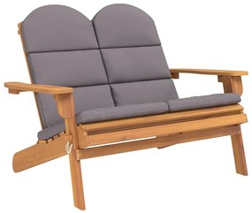 Drewniana ławka ogrodowa w stylu adirondack szary - Nani