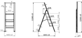 Biała drabina składana Wenko Ladder Alu, wys. 127 cm