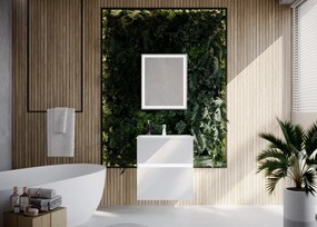 Szafka łazienkowa z lustrem NEO 52 cm biały połysk z oświetleniem LED KROFAM