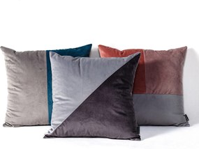 Poduszka Patchwork kwadratowa grey graphite