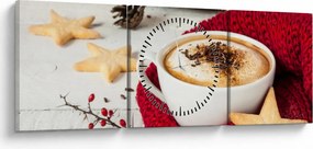 Obraz - Cappuccino (z zegarem) (90x30 cm)