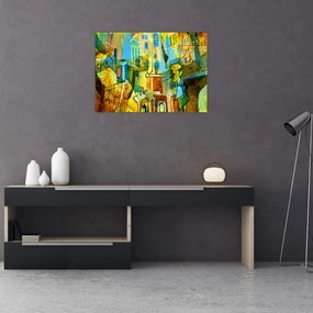 Obraz na szkle - Architektura, abstrakcja kubistyczna (70x50 cm)