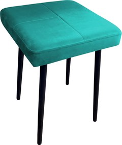 Taboret MAX tkanina Welur stelaż metalowy STOŁEK LOFT : Kolor nogi - Czarna stożek, Kolor tkaniny - VELVET - MG20, Typ tkaniny - Velvet