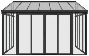 Weranda z aluminium i poliwęglanu odporna na UV - 12 m² - antracytowy - MATHILDA