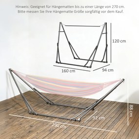 Outsunny Stojak do hamaków 2 w 1, odporny na warunki atmosferyczne, suszarka do prania, 290 cm x 92 cm x 88 cm, Czarny