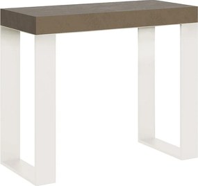 Konsola rozkładana 90x40/300 cm Tecno telaioSzaro-beżowy rama w kolorze Białym