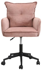 Fotel biurowy - Aksamit w paski - Różowy i czarny - Regulowana wysokość - BATARU Pascal Morabito