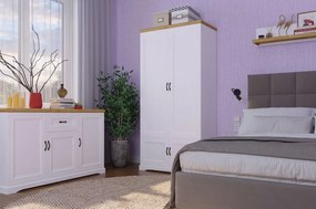 Duża komoda skandynawska biały + dąb harbor H2-T27