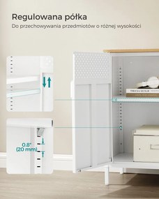 Metalowa szafka BRIX, 76x80x40cm, biała/brązowy SongmicsHome