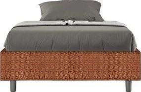 Łóżko bez stelaża tapicerowane 120x210 tkaniny Labirinto 4 pomarańczowy Azelia