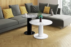 Okrągła ława do salonu Solo Mini 80 marmur połysk