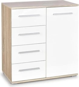 Nowoczesna komoda do salonu Lima KM2 w kolorze dąb sonoma/biały