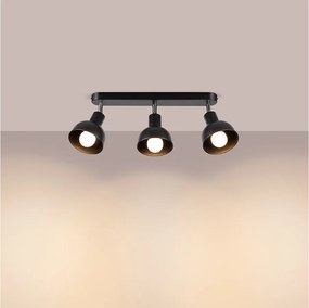 Plafony loft Zenda, stal - 3 źródło światła 3000K - L.59 x H.18.5 cm - czarny