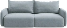 Niebieska aksamitna rozkładana/ze schowkiem sofa 238 cm Kalena – Makamii