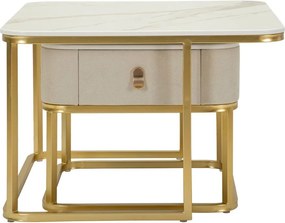 Stoliki w kremowo-złotym kolorze w dekorze marmuru zestaw 2 szt. 50x70 cm Beauty – Mauro Ferretti