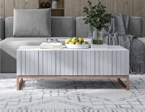 Stolik kawowy TAL 3D 110x54cm biały mat/gold