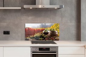 Szklany Panel Jesienny Wieczór przy Winie