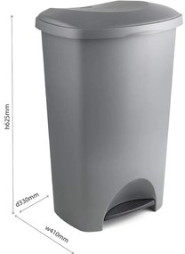 Czarny plastikowy kosz na śmieci z pedałem 50 l – Addis