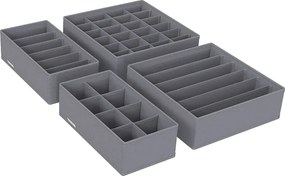Komplet 4 szarych składanych organizerów S0-M89
